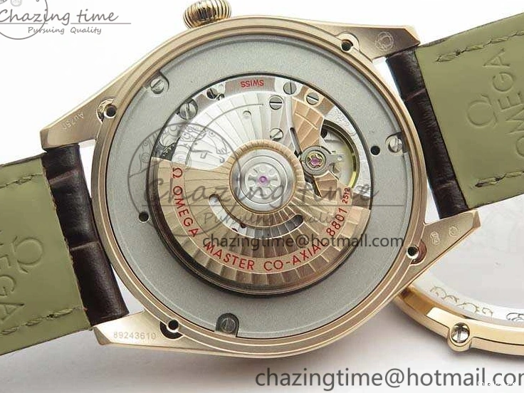 0414 Snug Seamaster Edizione Venezia RG Best Edition Blue Dial On Leather Strap A 8126